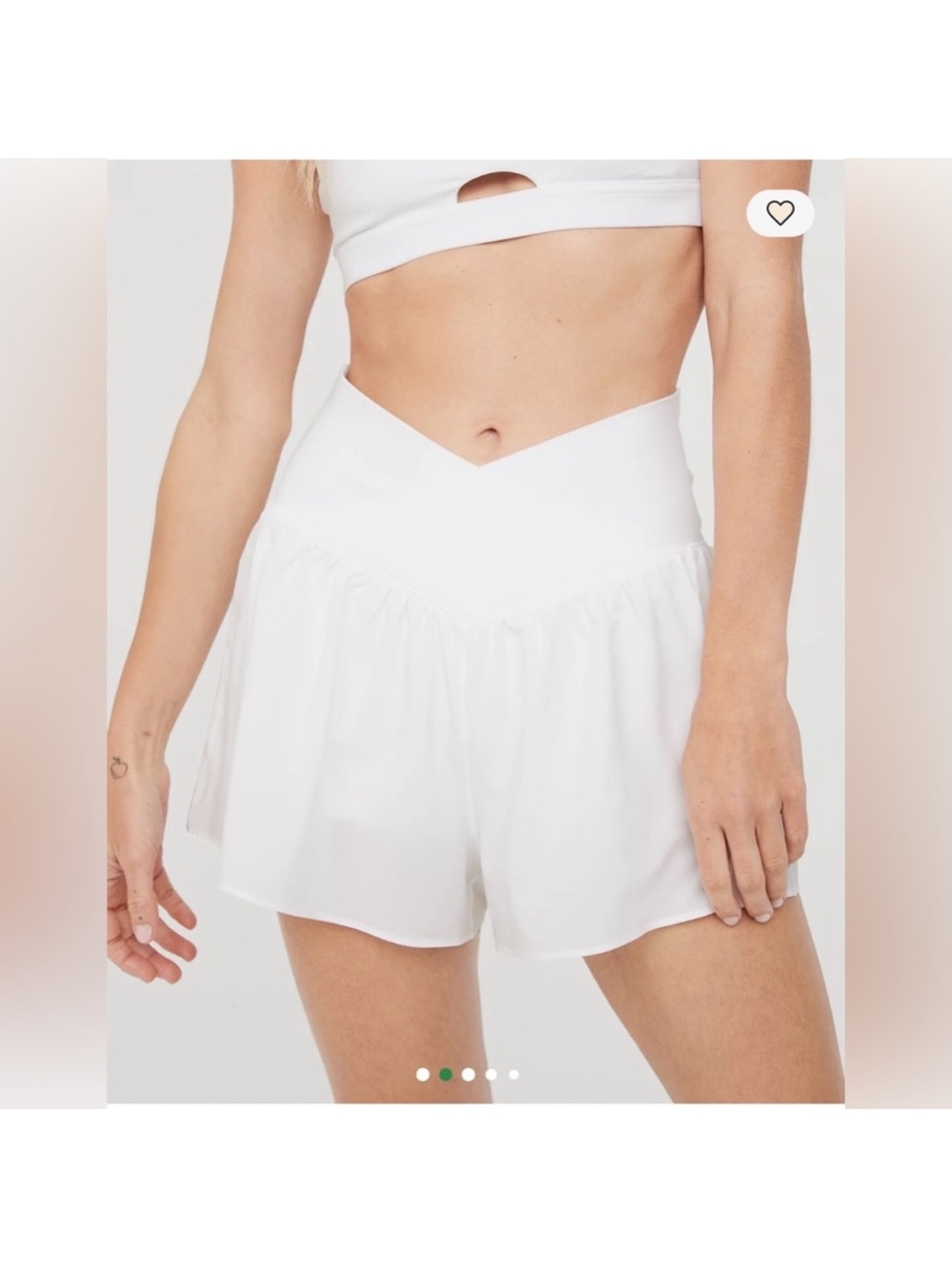 OFFLINE by Aerie Real Me crossover flowy athletic shorts in white XXS